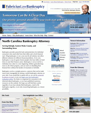 Screenshot Showing www.eastwakebankruptcy.com